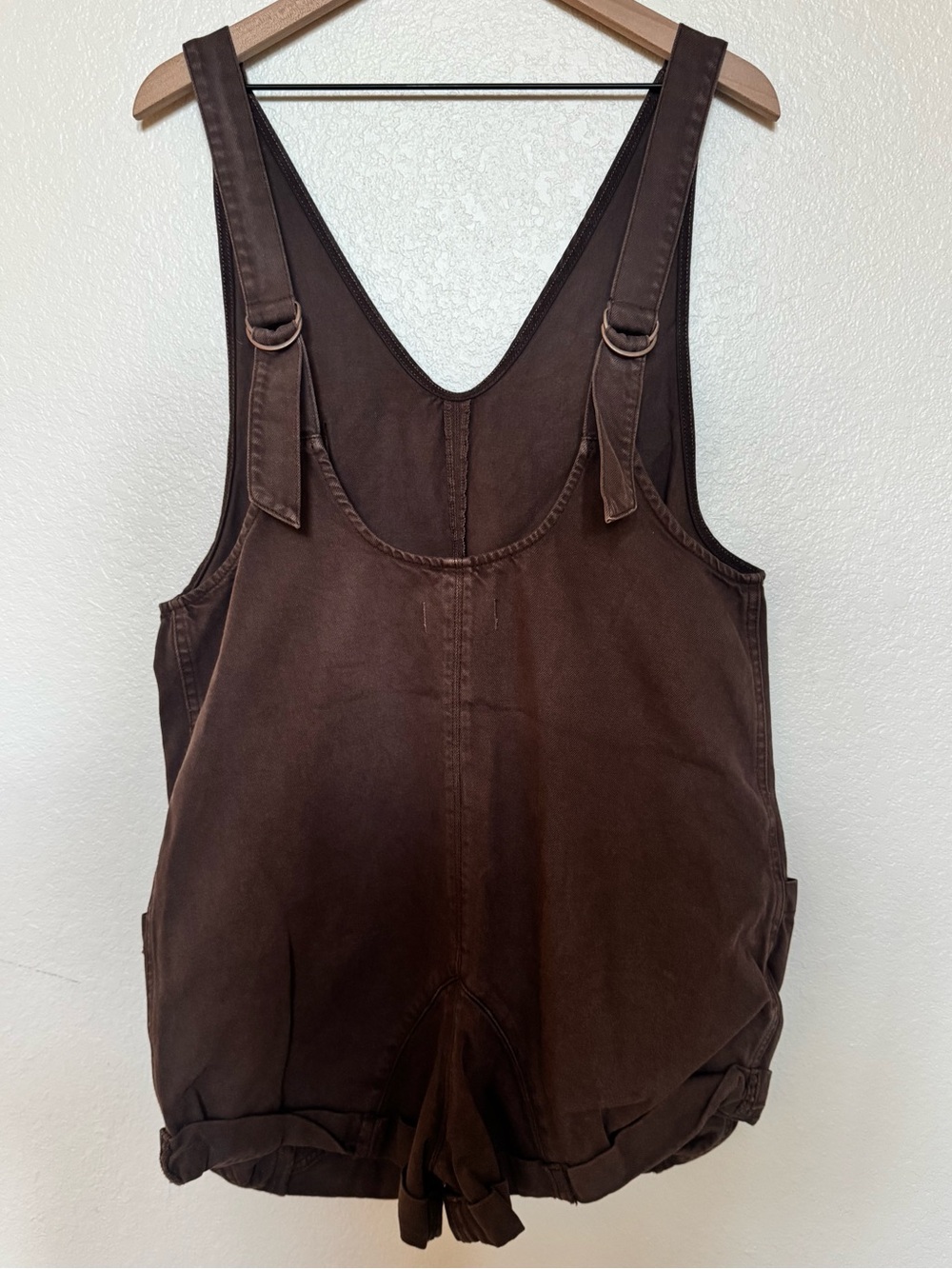 Free People Brown Short Denim Overalls - Picture 3 of 4